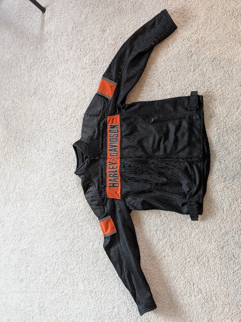 JKT-FNCT Trenton Harley-Davidson Black Jacket with Orange Panel Branding